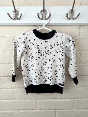 Kardashian Kids | White Black Geometric Print Sweater | 12 Month